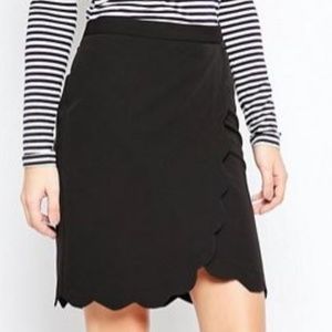 NWT ASOS Wrap Pencil Skirt with Scallop Detail